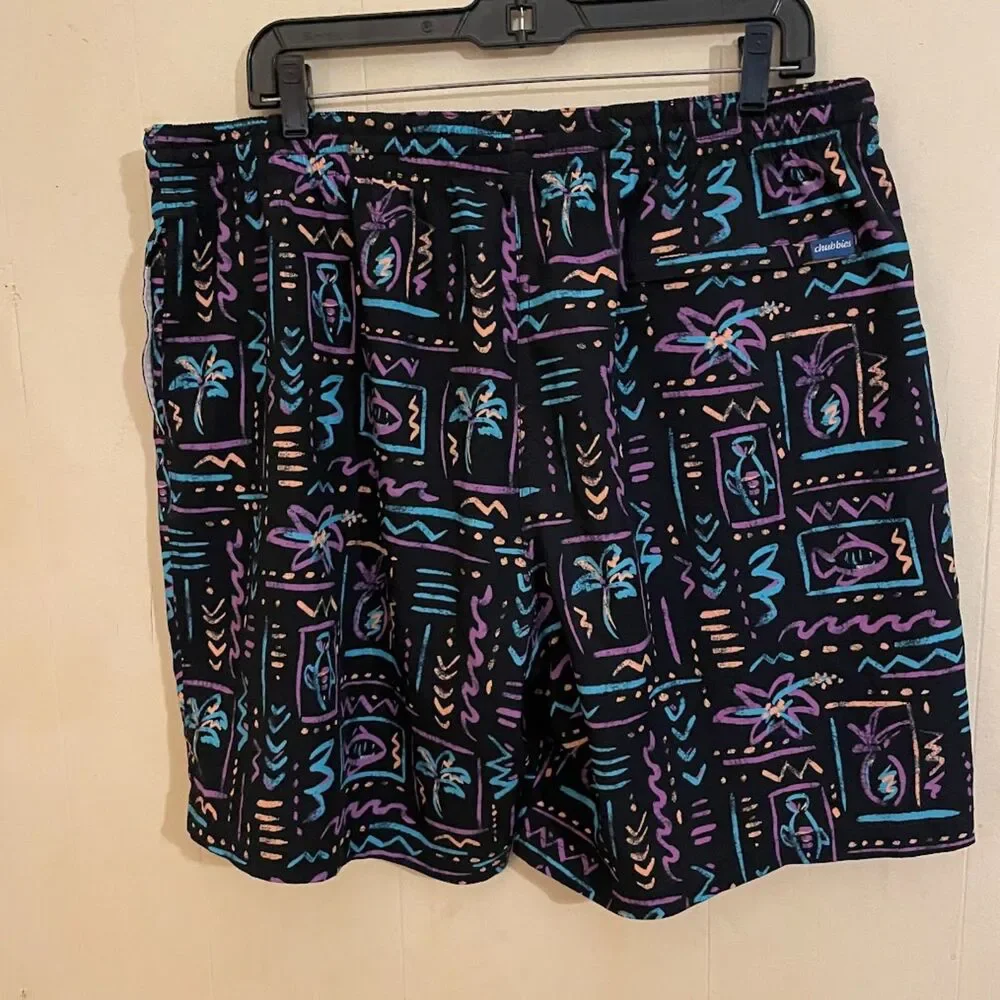 Men's CHUBBIES 80s Scribble Print SWIM TRUNKS SHORTS  2XL 7